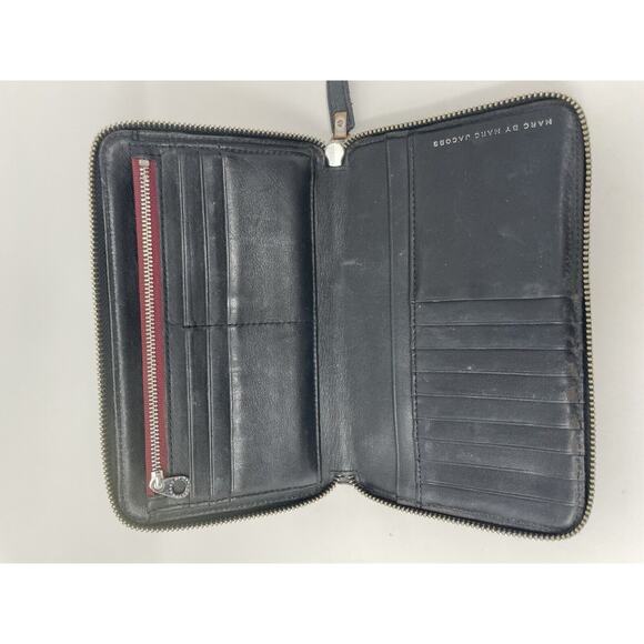 Marc By Marc Jacobs Around Continental Wallet Clutch Bag Pouch Leather Black - Picture 5 of 7